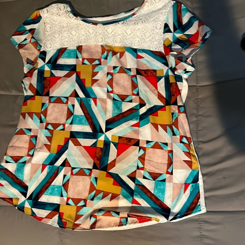 Van Heusen short sleeve blouse multicolor